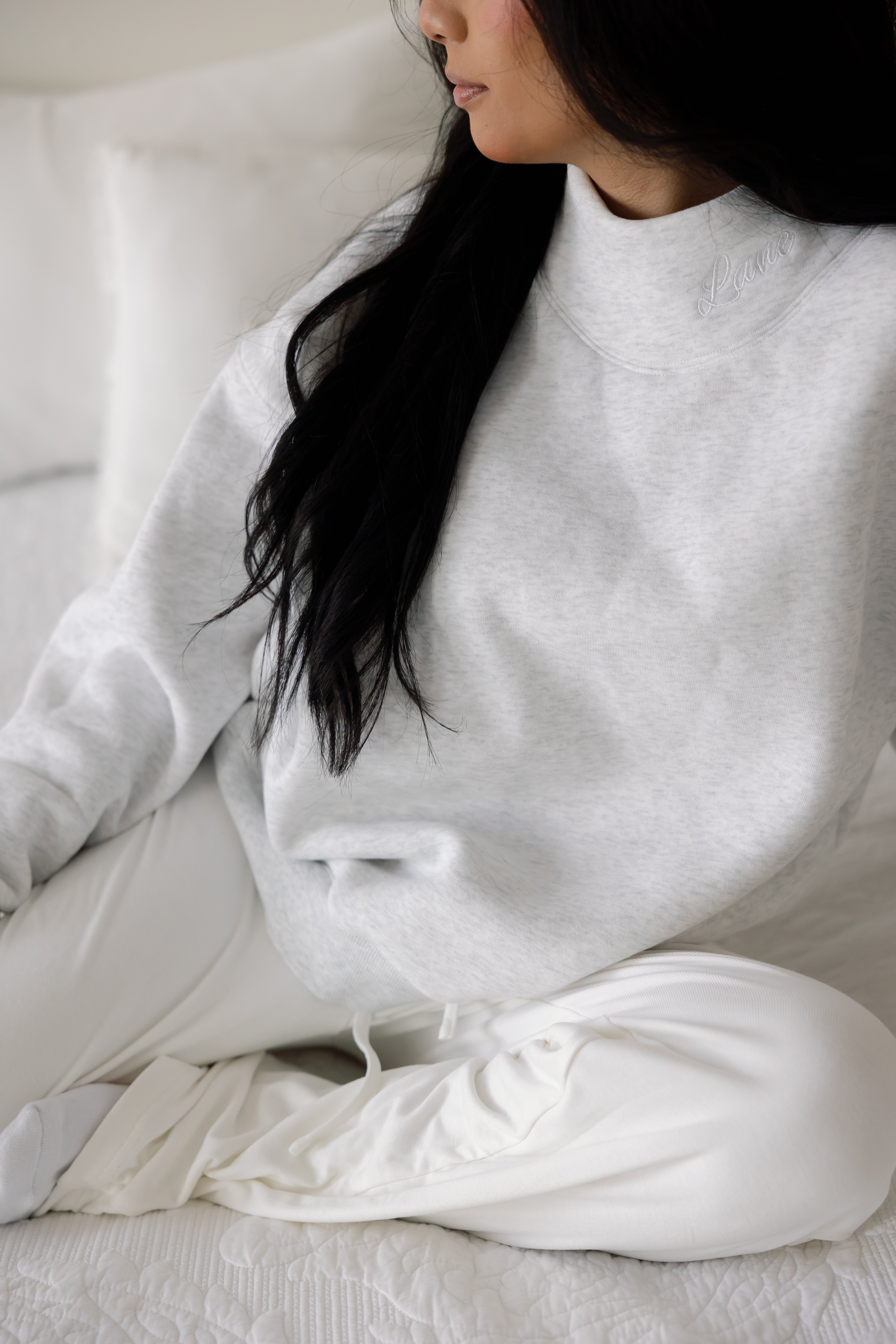 Lane Heather Mock Neck